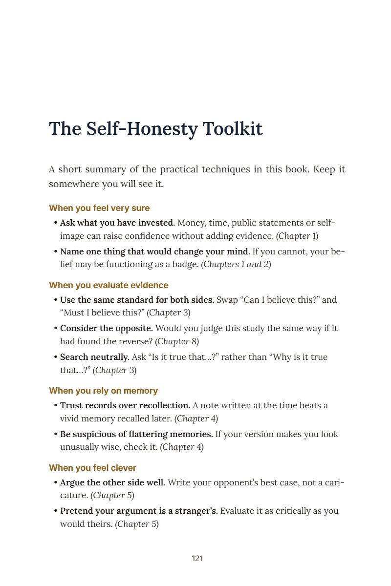Page 121 of the eBook: the first page of The Self-Honesty Toolkit
